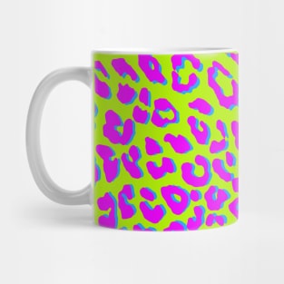 Leopard Print Pink Green Blue Mug